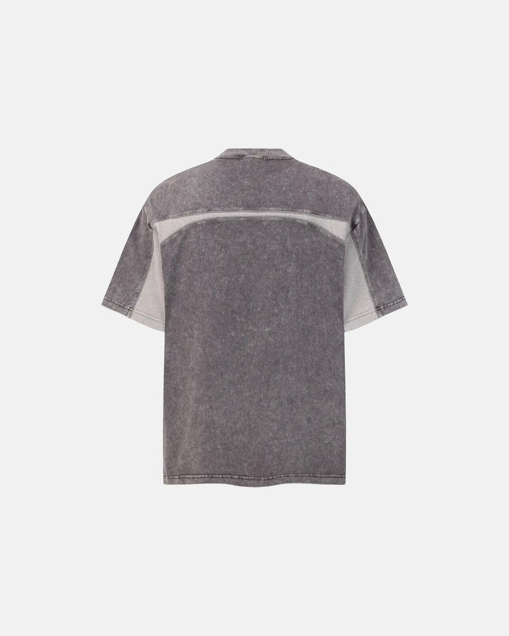 Textured patchwork washed T-shirt from Inflation Streetwear with a casual, distressed look and mixed fabric patches.