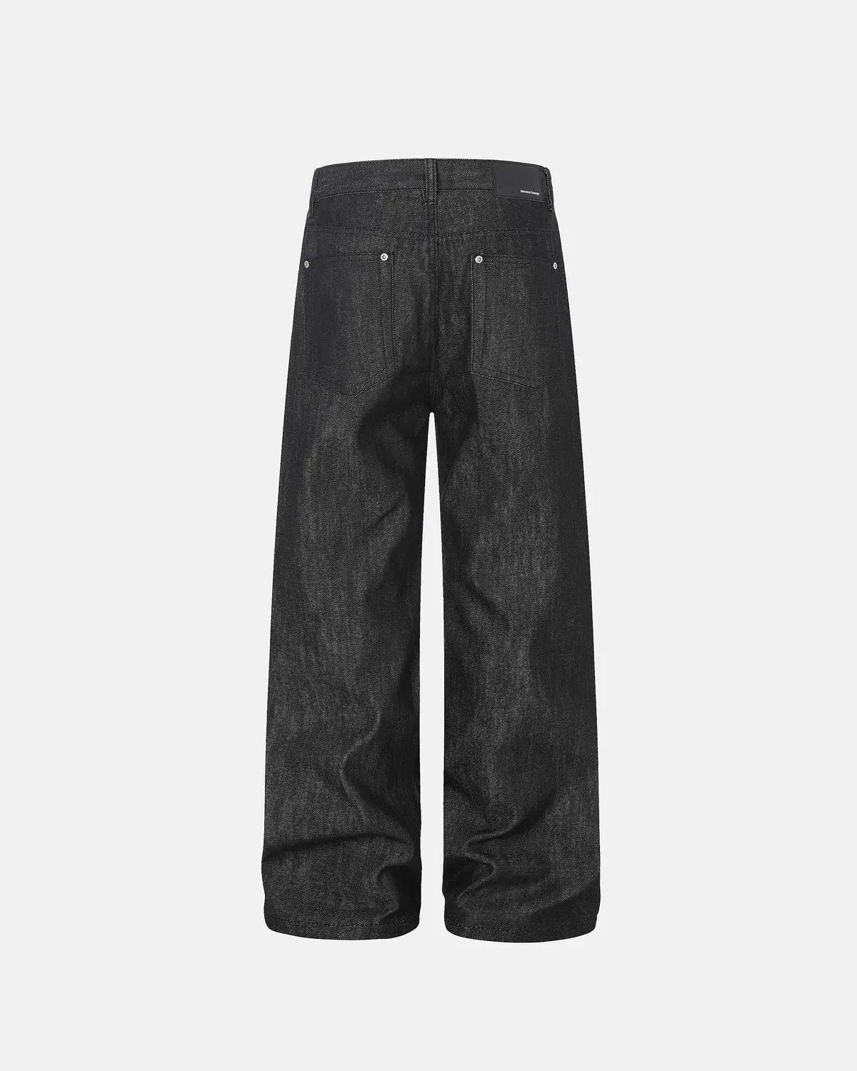 Inflation Streetwear Button Detail Raw Baggy Jeans with distressed finish and relaxed fit, featuring prominent button accents.