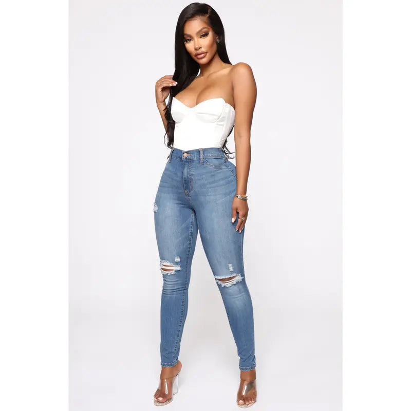 Women's Our Favorite High Rise Skinny Jeans Medium Blue Wash
