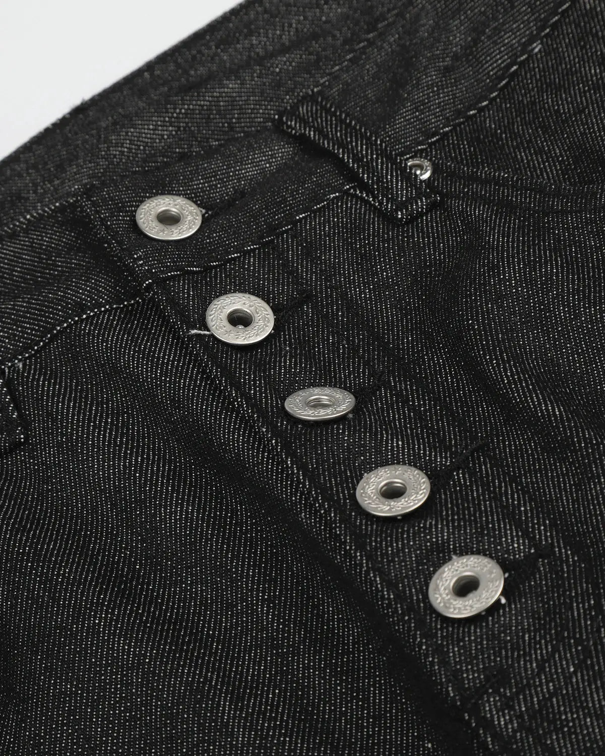 Inflation Button Detail Raw Baggy Jeans with oversized fit and button accents, showcasing a casual streetwear style.