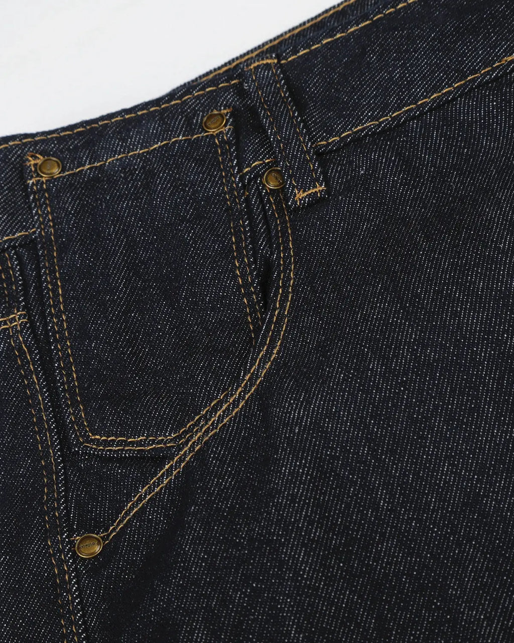 Raw Wash Barrel Jeans with Cinch Back by INFLATION featuring a relaxed fit and vintage-style raw denim wash, with a cinch-back detail.