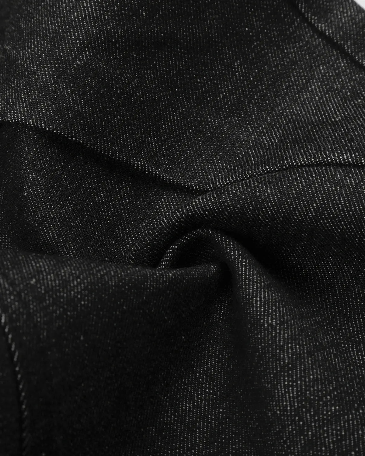 Inflation Button Detail Deconstructed Raw Baggy Jeans showing distressed denim, button accents, and a relaxed fit style.