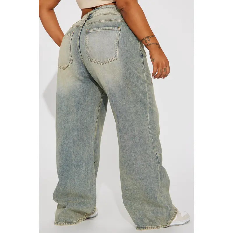 Women's Artesia Tinted Baggy Non Stretch Denim Jeans Light Wash