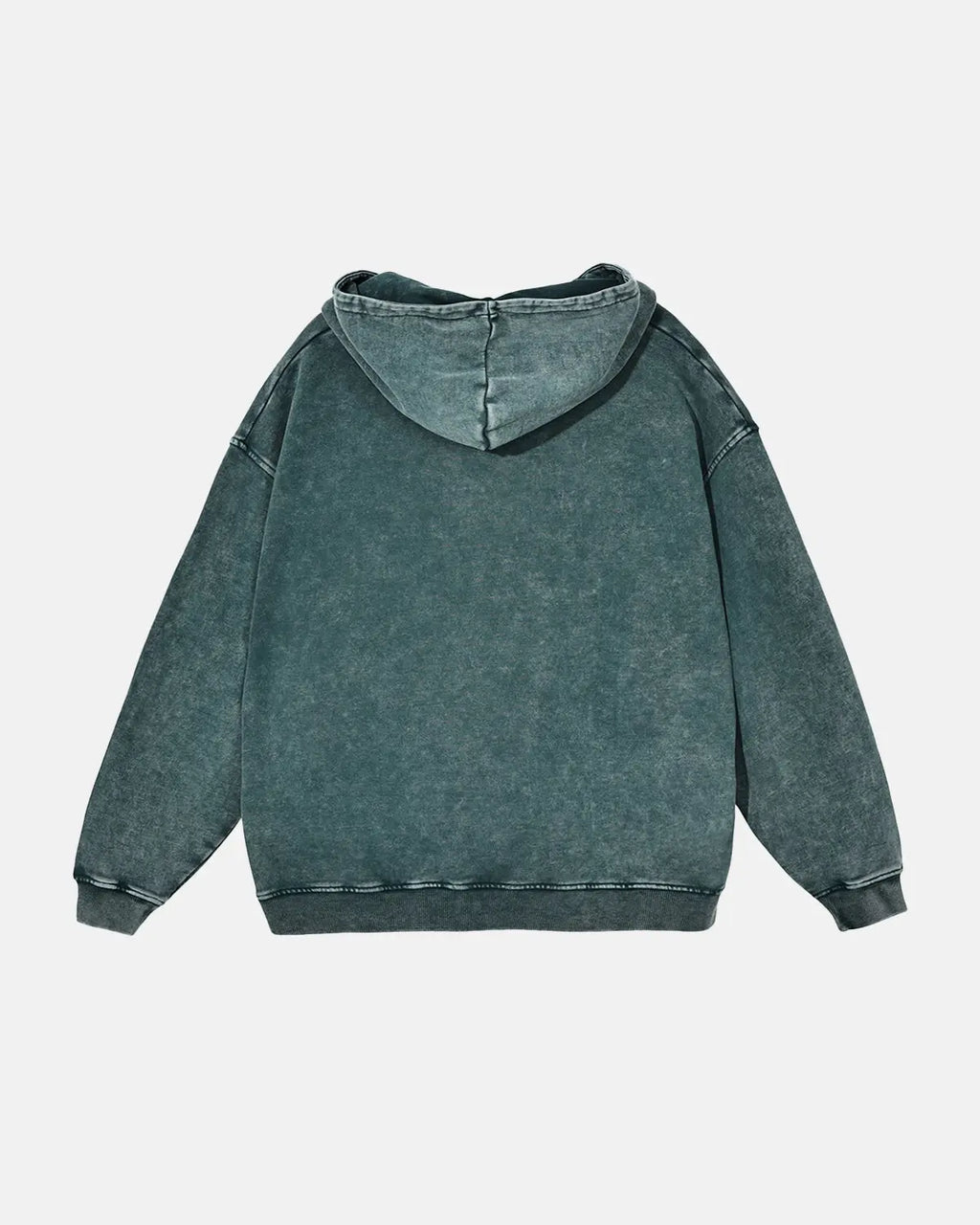Inflation Streetwear French Terry Washed Distressed Hoodie with faded fabric and distressed details, casual streetwear style.
