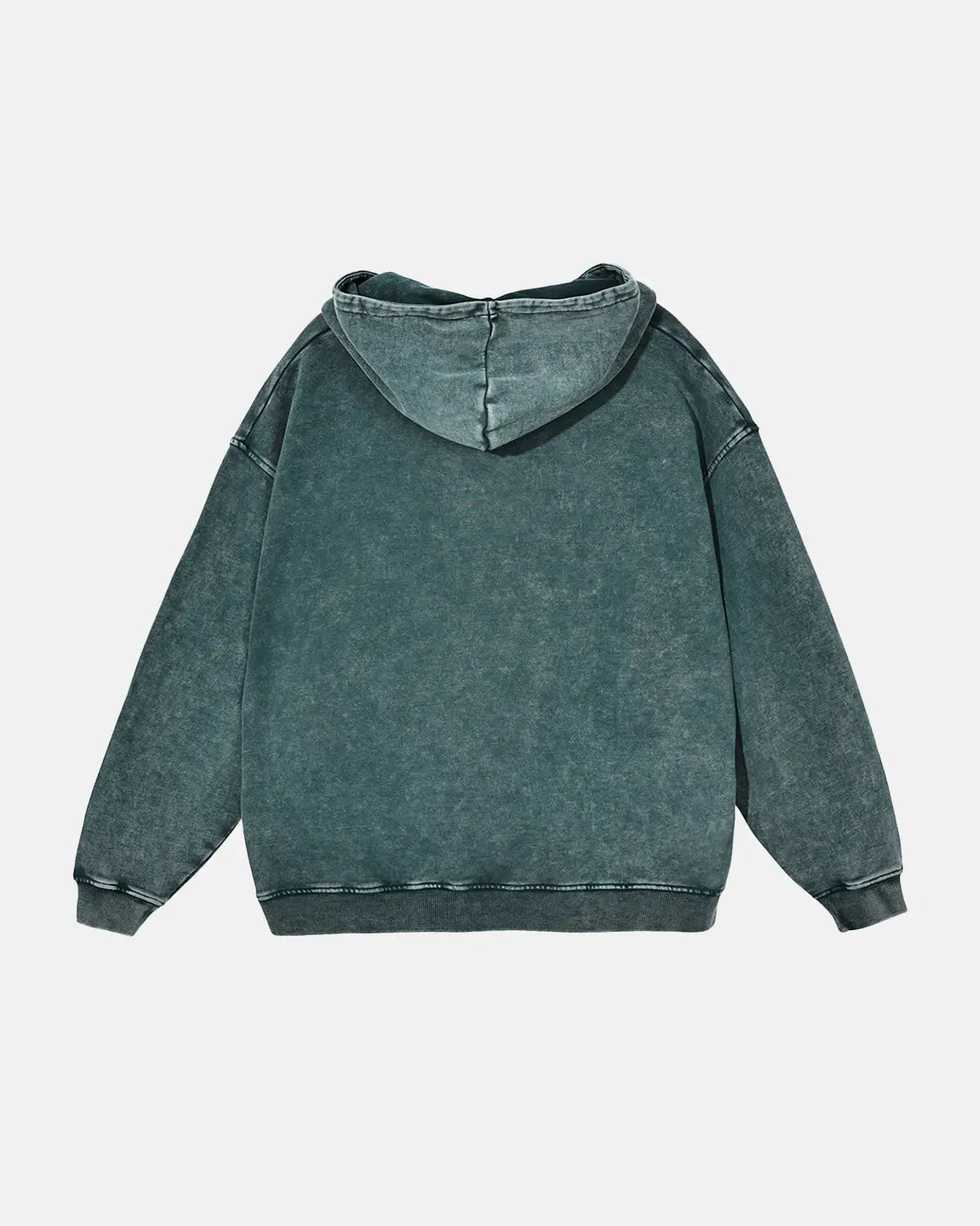 Inflation Streetwear French Terry Washed Distressed Hoodie with faded fabric and distressed details, casual streetwear style.