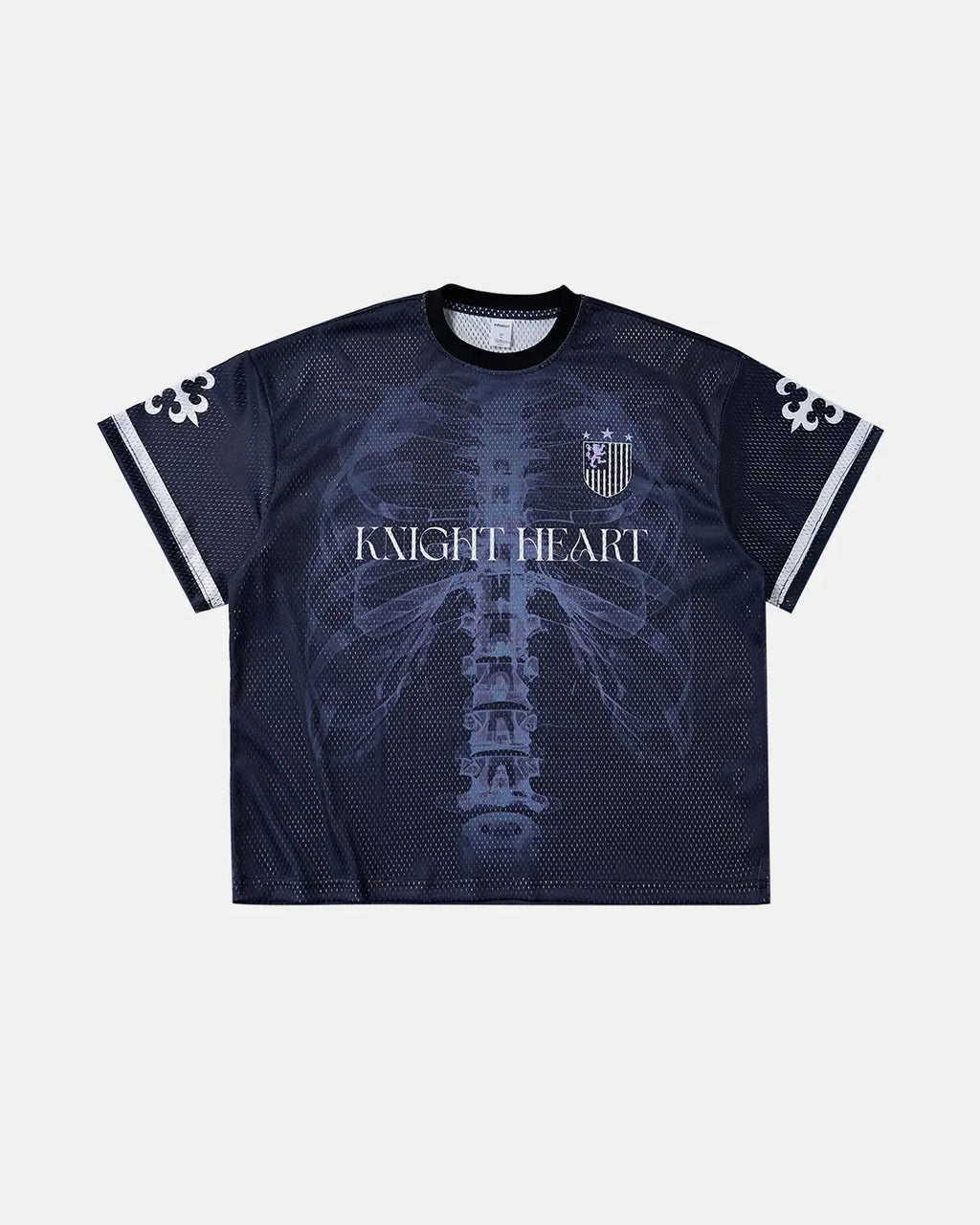 Inflation X-Ray Skeleton Graphic Mesh Jersey showcasing a detailed skeletal print and breathable mesh fabric.