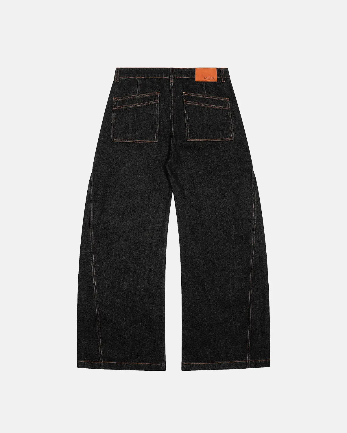 Black Super Barrel jeans by Flation Streetwear, showcasing the stylish, relaxed-fit pants with a modern streetwear design.