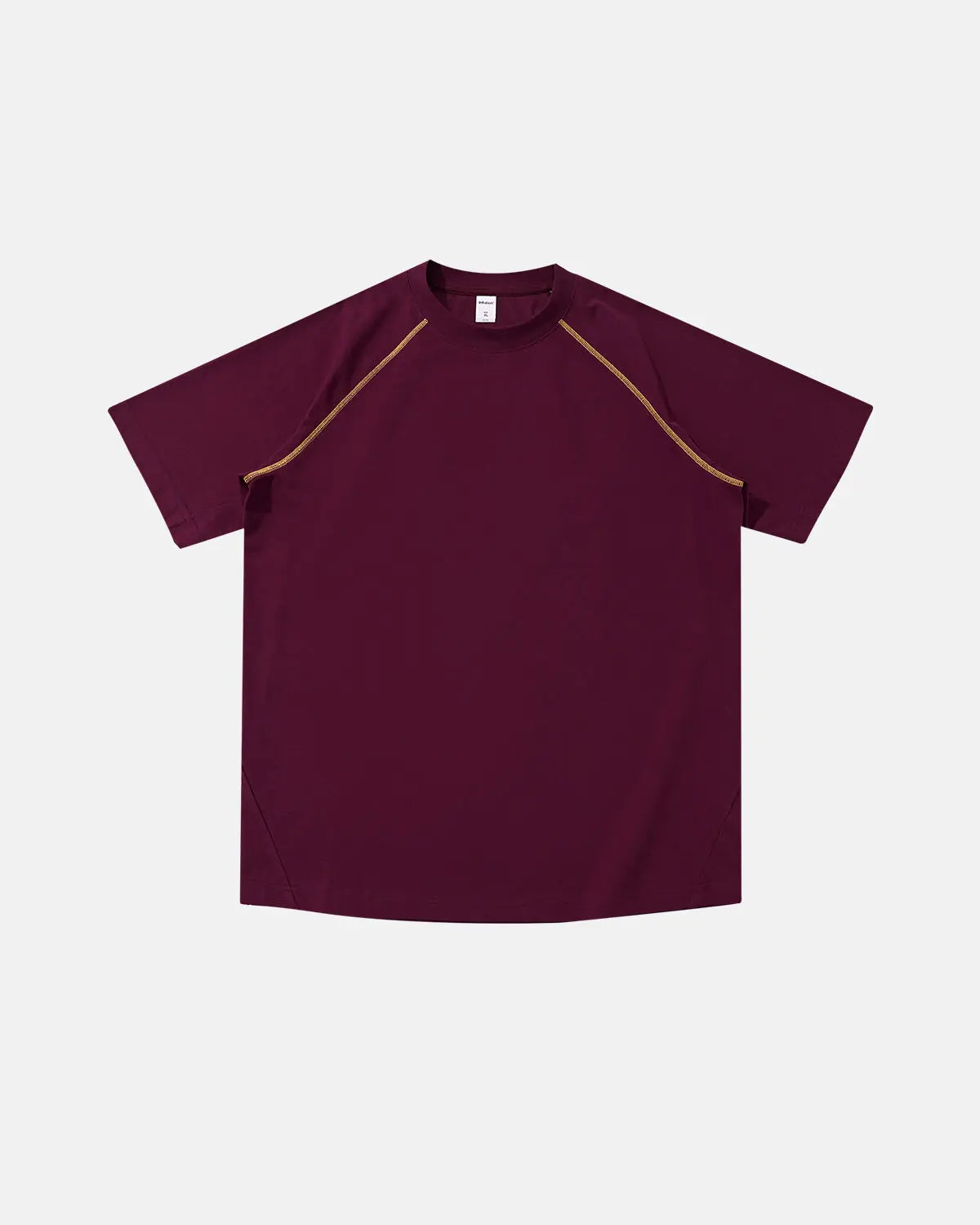 Inflation Streetwear contrast stitching stretch T-shirt featuring bold color accents and a fitted casual design.
