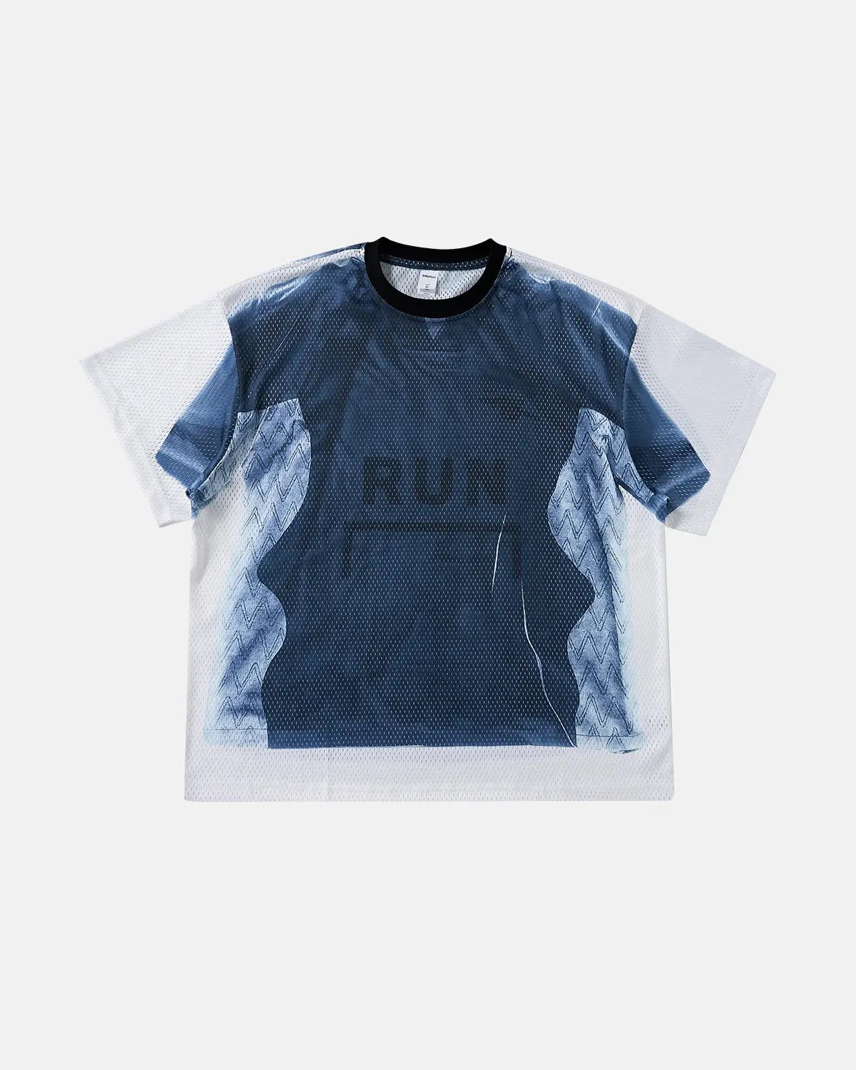 Inflation Digital Printing Mesh Jersey T-shirt featuring a breathable mesh fabric and bold graphic design.