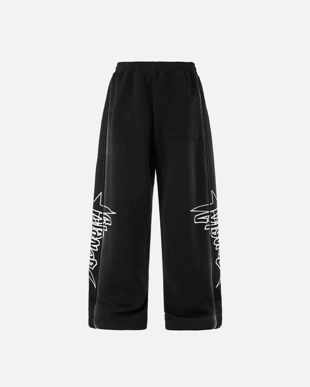 Flation Stitching Spray-Painted Graffiti Sweatpants with colorful graffiti design and stitching details, streetwear style.