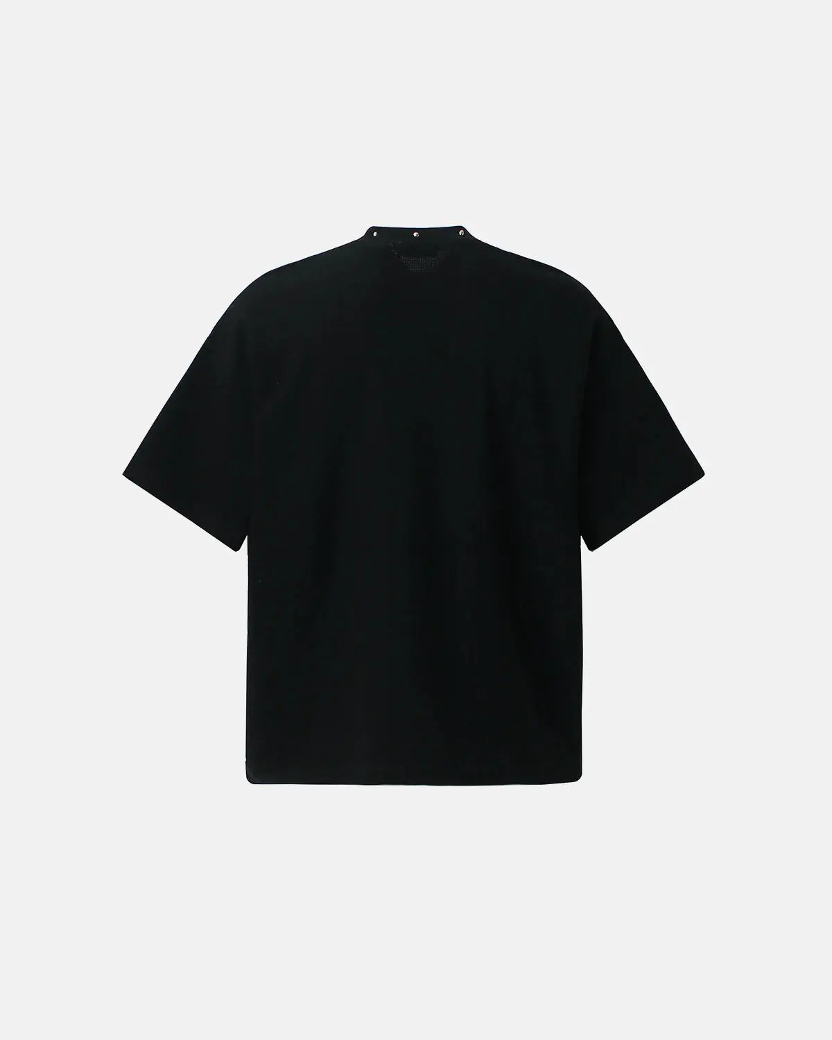Inflation Streetwear Portrait Graphic Waffle Boxy T-Shirt in black with bold graphic design, casual fit, and textured waffle fabric.