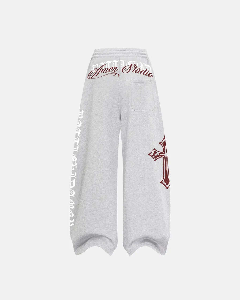 Inflation Cross Print Baggy Sweatpants with bold graphic design, relaxed fit, and comfortable fabric for streetwear style.