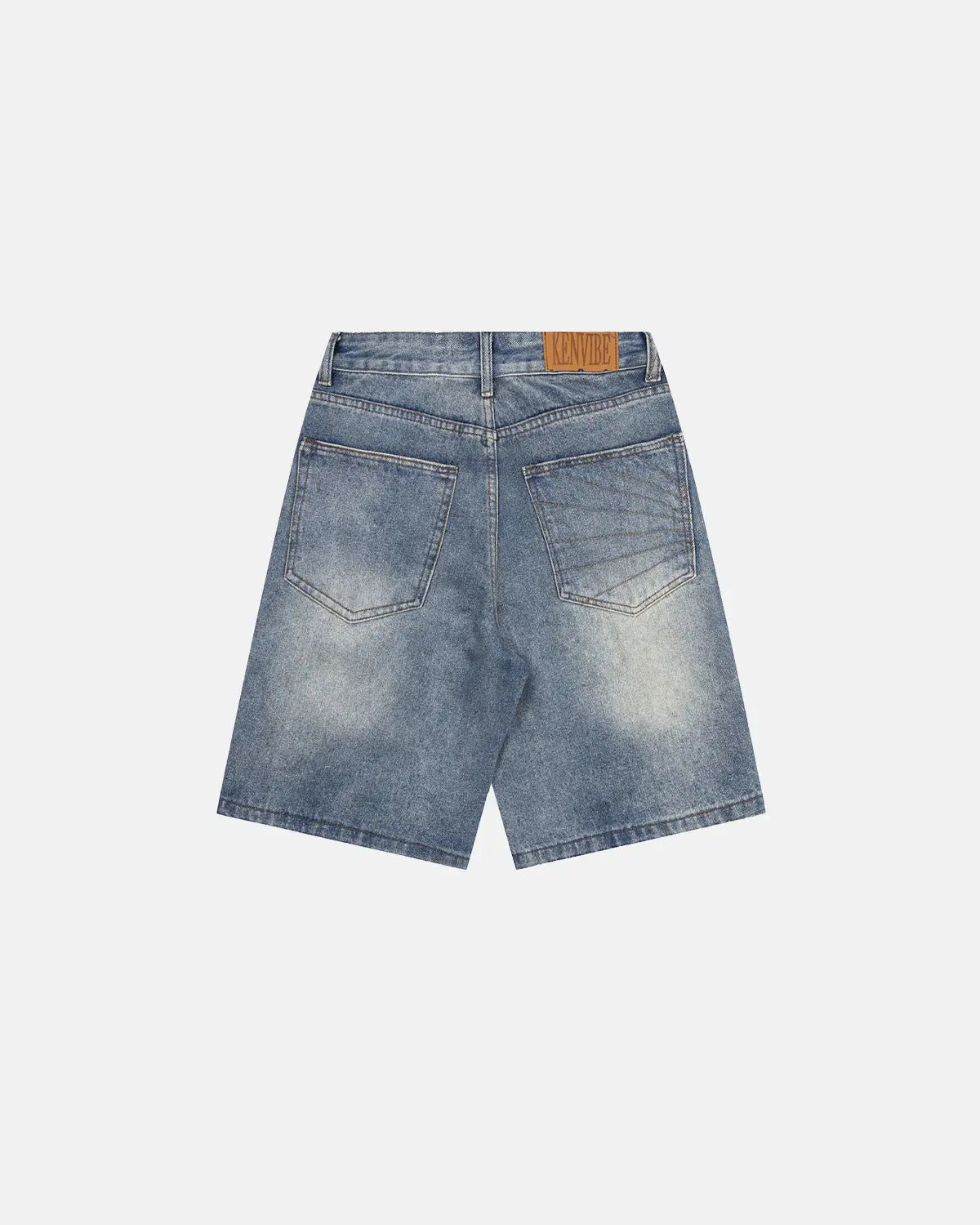 Vintage embroidered washed jorts by INFLATION, denim pants with colorful embroidery details, casual streetwear style.