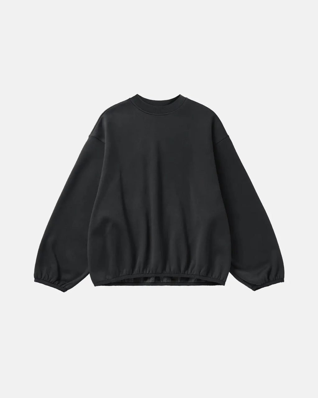 Flation Premium Boxy Crewneck Sweatshirt in neutral color, showcasing a relaxed fit and soft fabric on a plain background.