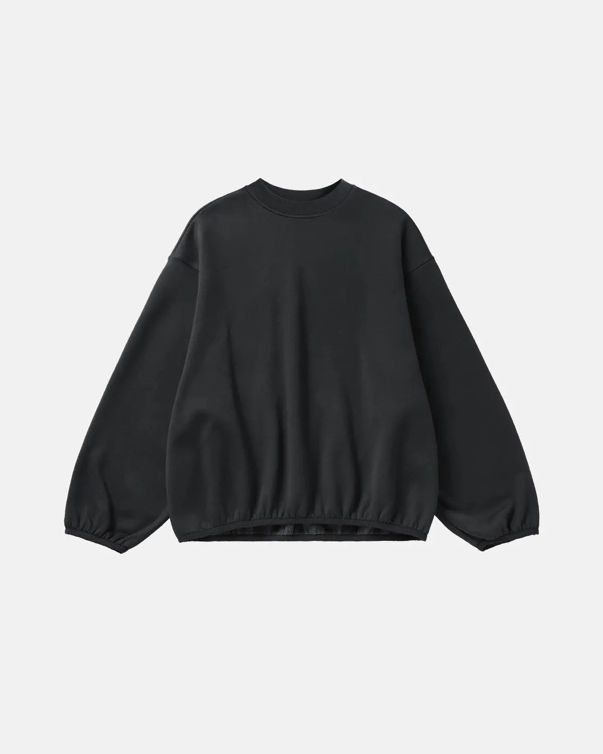 Flation Premium Boxy Crewneck Sweatshirt in neutral color, showcasing a relaxed fit and soft fabric on a plain background.