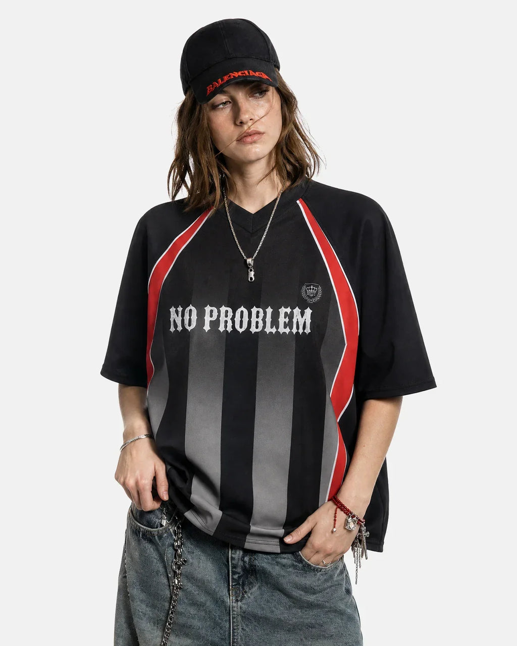 Color block letter graphic jersey tee by Flation Streetwear featuring bold letter designs and vibrant color blocks.