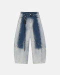 Flation Monkey Wash Baggy Barrel Jeans featuring relaxed fit, distressed denim, and classic streetwear style with monkey-themed design.