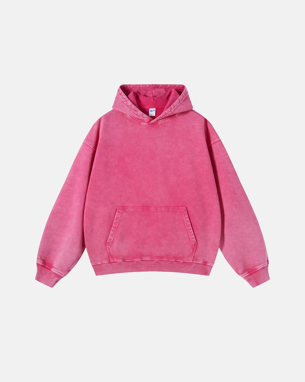 Inflation Streetwear French Terry Washed Distressed Hoodie with faded fabric and ripped details, casual streetwear style, front view.
