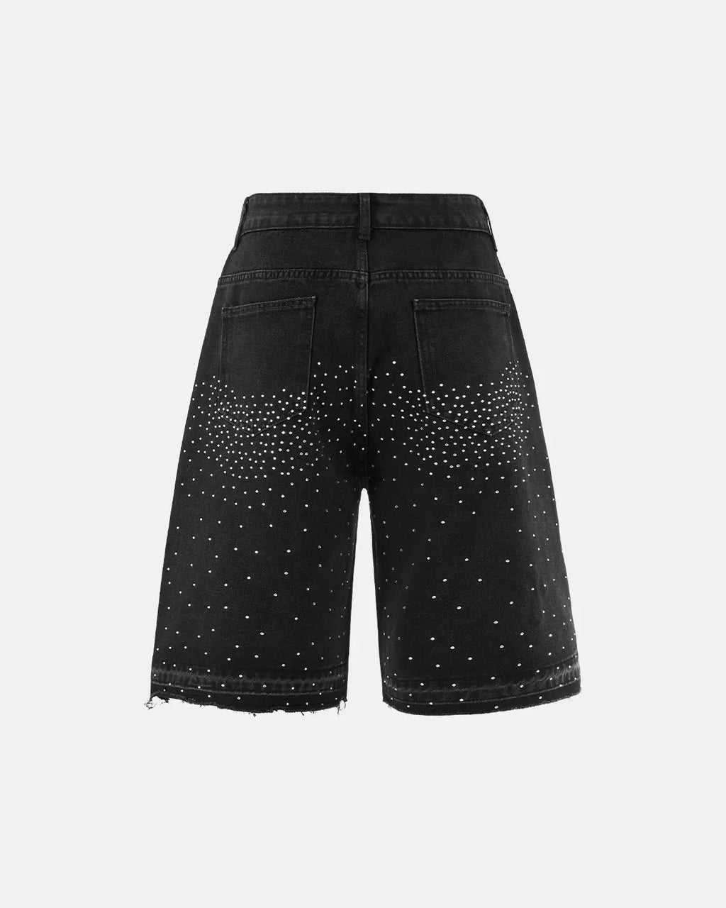 Inflation brand rhinestone straight leg jorts, stylish denim pants with sparkling rhinestone details and a casual fit.