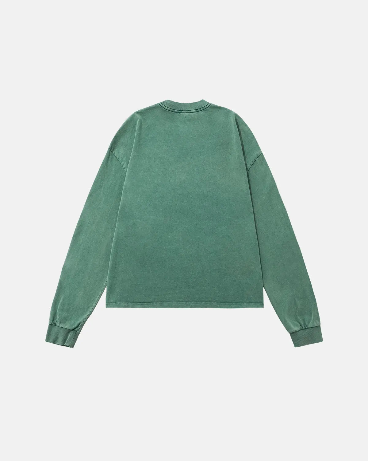 Inflation Streetwear Logo Washed Long Sleeve Tee in black with a subtle logo print on the front, casual and comfortable fit.
