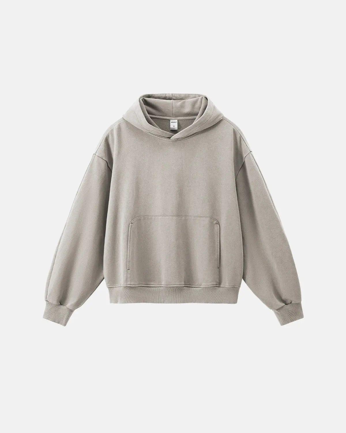 Inflation Streetwear garment washed French terry hoodie with a relaxed fit and casual style, shown in a neutral color.