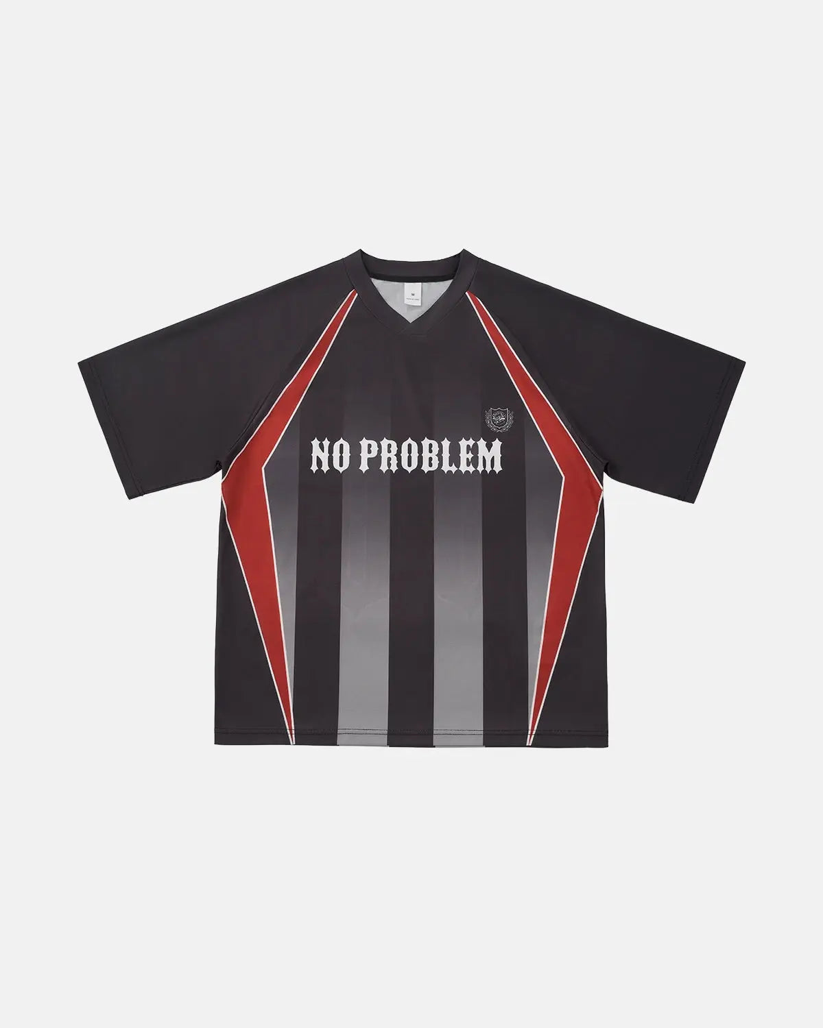 Inflation Streetwear Color Block Letter Graphic Jersey Tee featuring bold lettering and vibrant color blocks on a casual cotton t-shirt.
