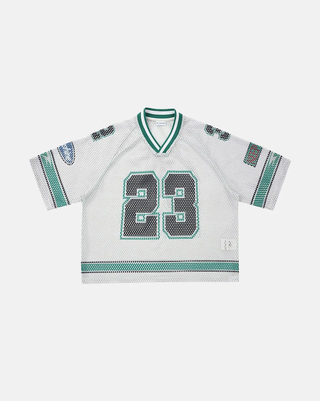 Flation Streetwear 23 Jersey Mesh Print Tee featuring a lightweight, breathable fabric with bold print design.