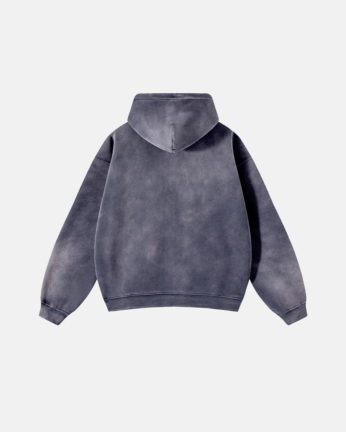 Acid washed zip-up hoodie by Flation Streetwear featuring a relaxed fit and casual style with a front zipper and distressed fabric.