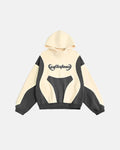Inflation Streetwear patchwork puff print hoodie featuring colorful patchwork design and bold puff print details.