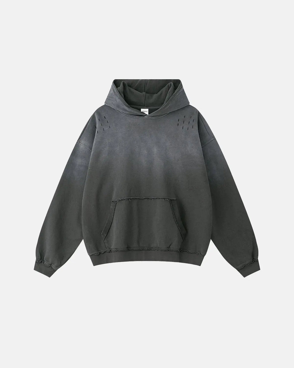 INFLATION Monkey Wash Ripped Hoodie featuring distressed details and casual streetwear style with a relaxed fit.