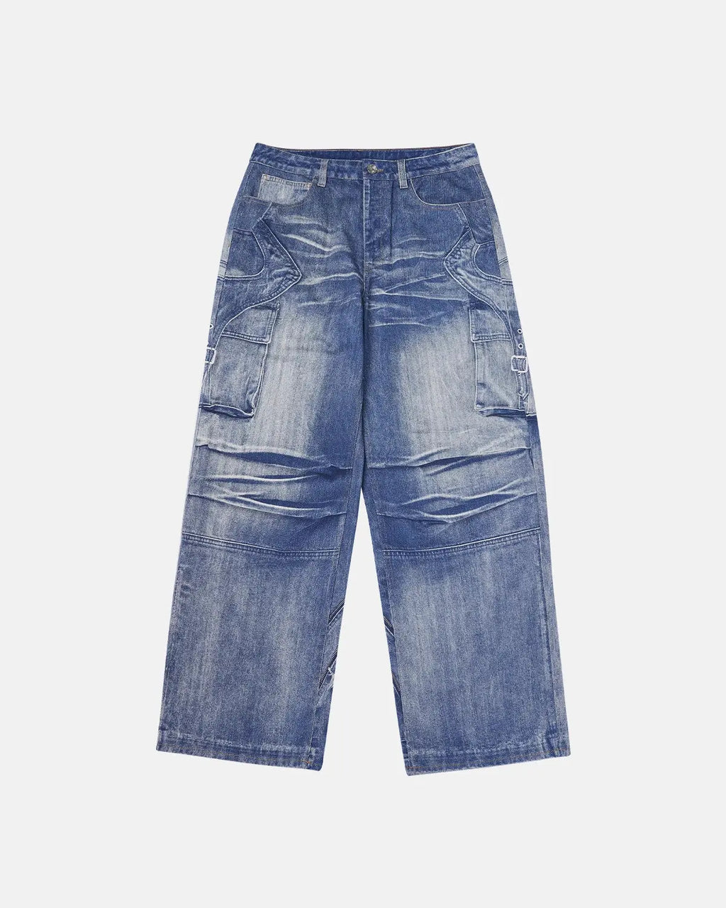 Digital printing denim jeans by INFLATION, streetwear-style denim pants with unique digital print design and classic jeans fit.