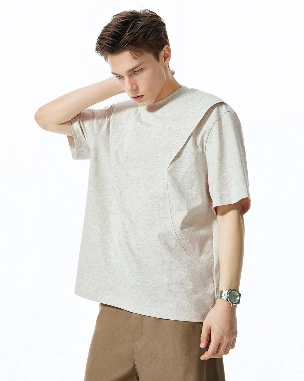 Deconstructed oversized Flation Streetwear T-shirt featuring distressed design and loose fit, displayed on a neutral background.