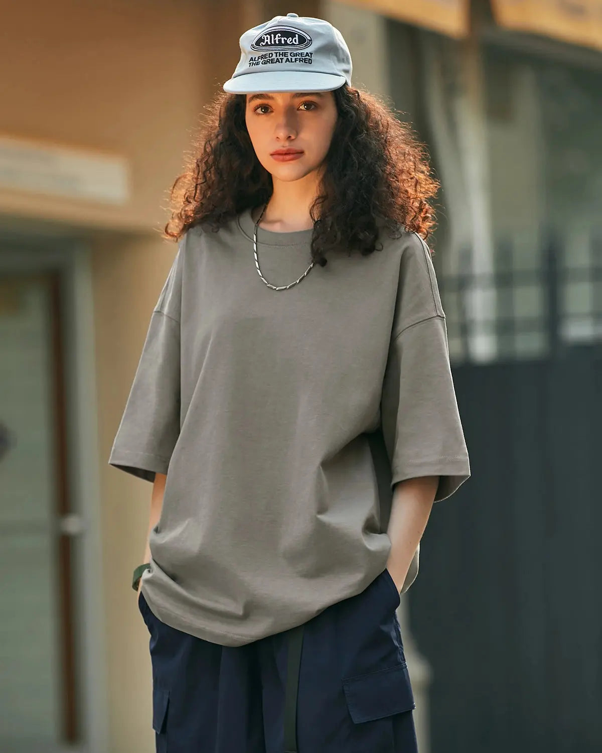 Oversized heavyweight cotton T-shirt from InflationUS streetwear collection, in black with relaxed fit and bold branding.