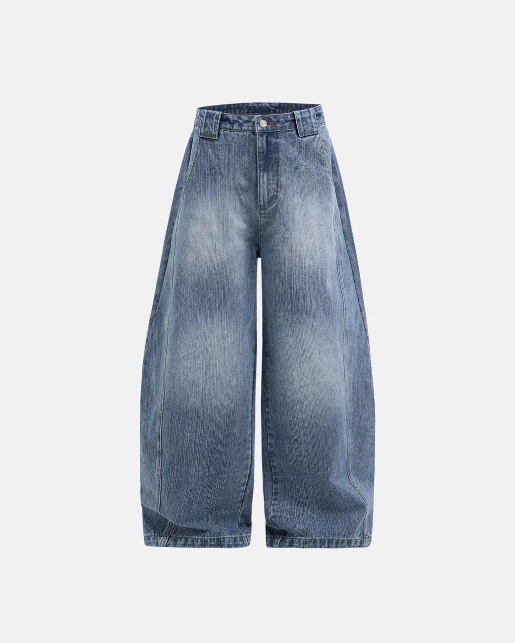 Bamboo weave barrel jeans by Inflation Streetwear, showcasing the textured bamboo fabric and relaxed fit design.