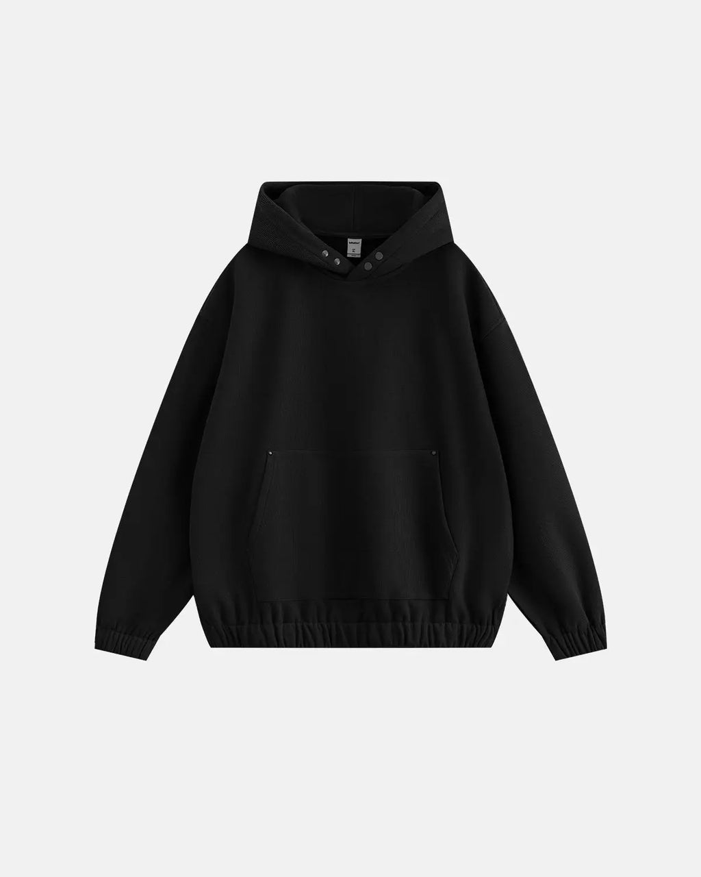 Boxy cropped hoodie by INFLATION Streetwear featuring a relaxed fit and casual style, shown in a neutral color.
