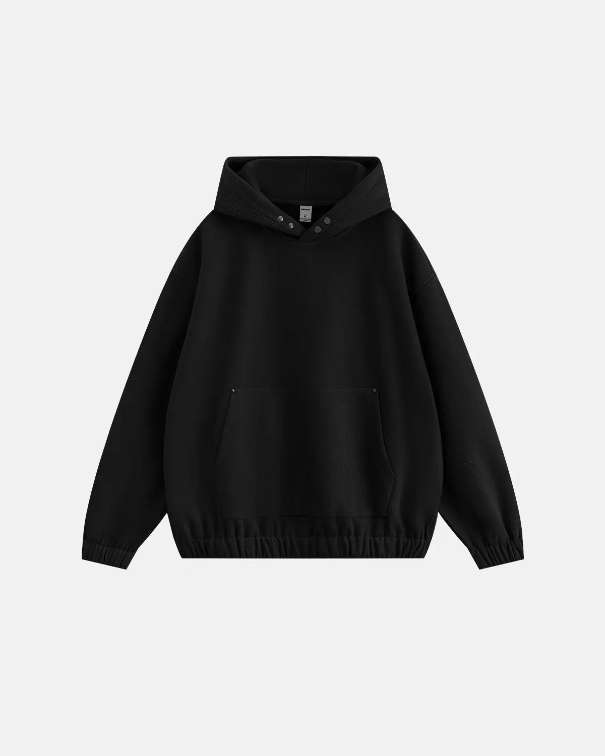 Boxy cropped hoodie by INFLATION Streetwear featuring a relaxed fit and casual style, shown in a neutral color.