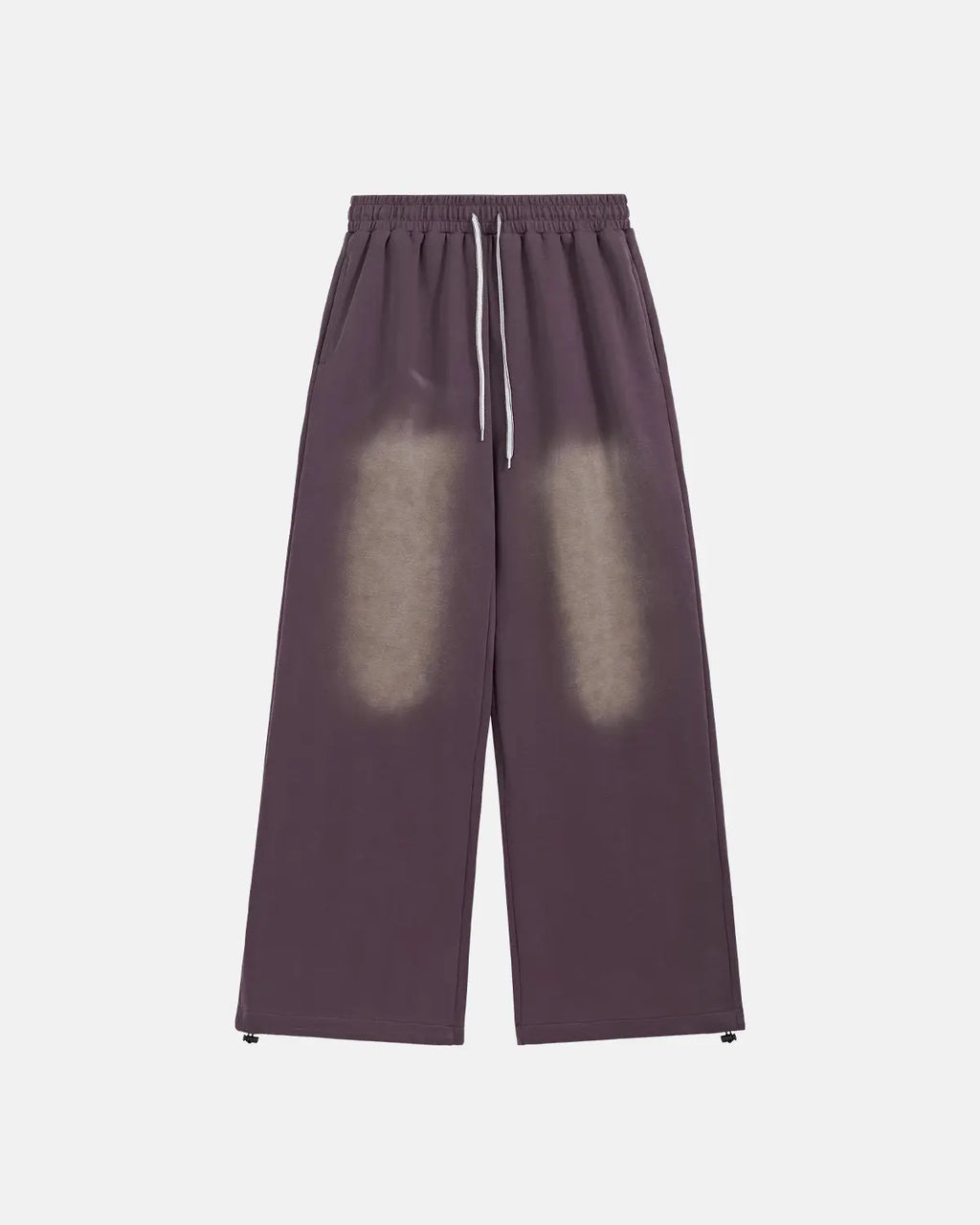 Monkey Washed Straight-leg Sweatpants by Flation, showing beige cotton joggers with relaxed fit and drawstring waist on a white background.