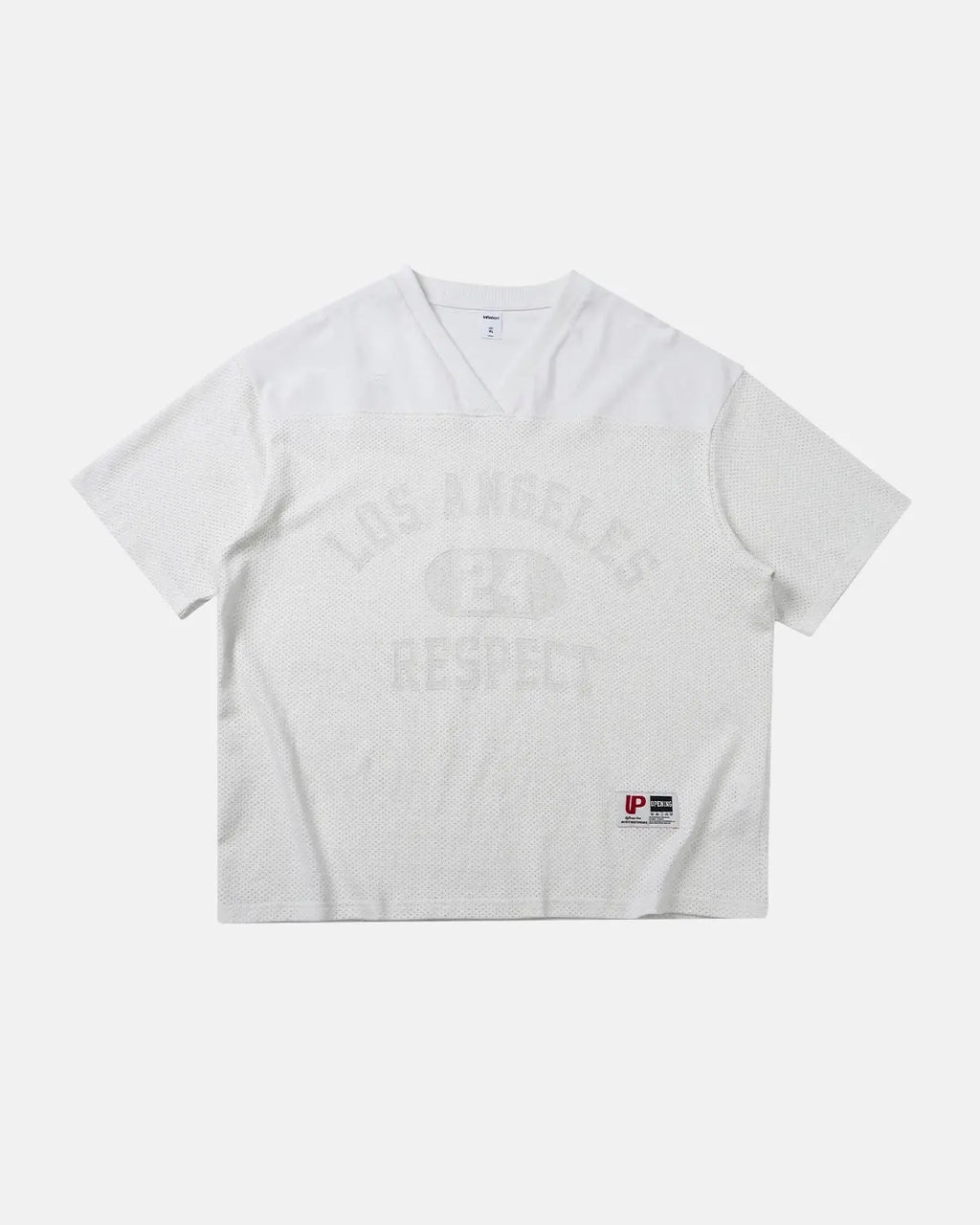Inflation Streetwear 24 Graphic Mesh Basketball Jersey featuring bold prints and breathable fabric, designed for athletic style.