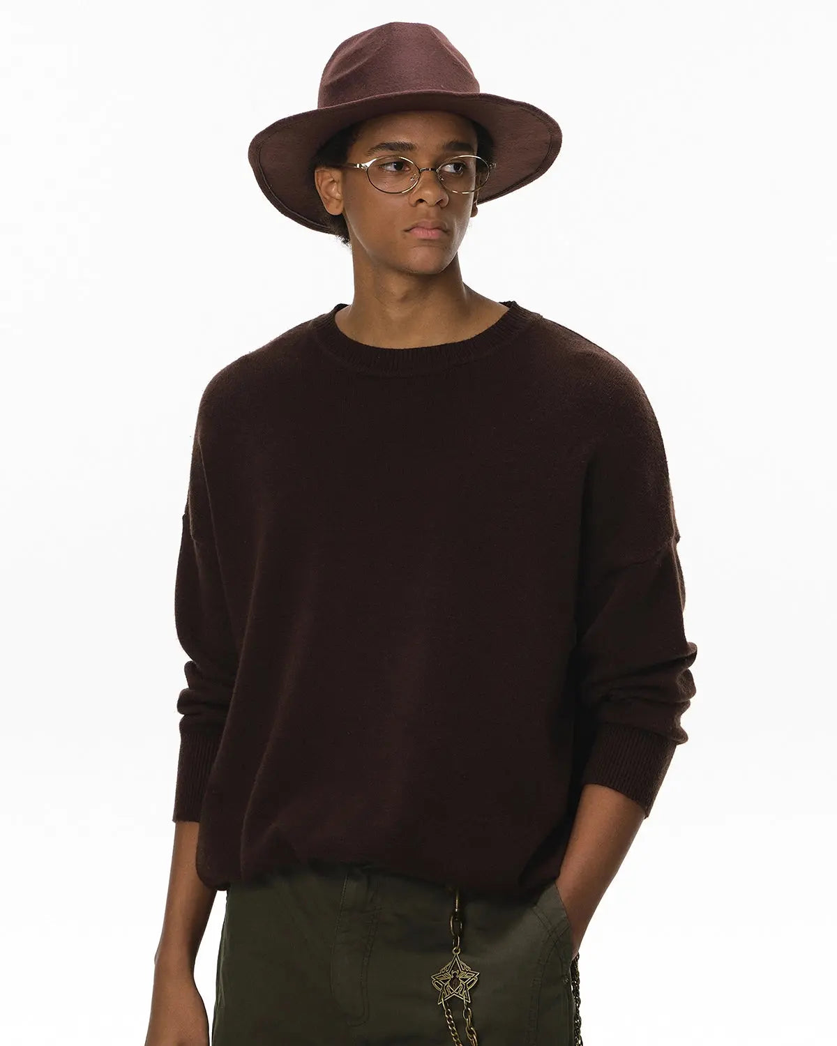Inflation Streetwear crew neck knit sweater in soft, cozy fabric, featuring a classic design and ribbed cuffs and hem.