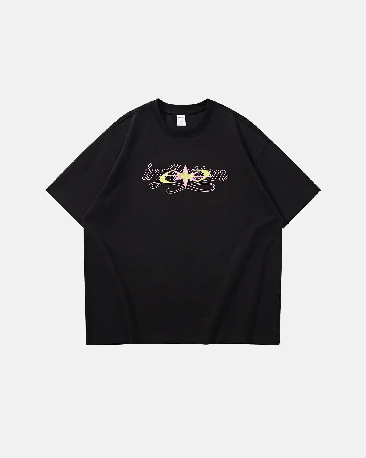 Cotton T-shirt from Inflation Streetwear featuring a "Money on the Way" graphic design in black and white.