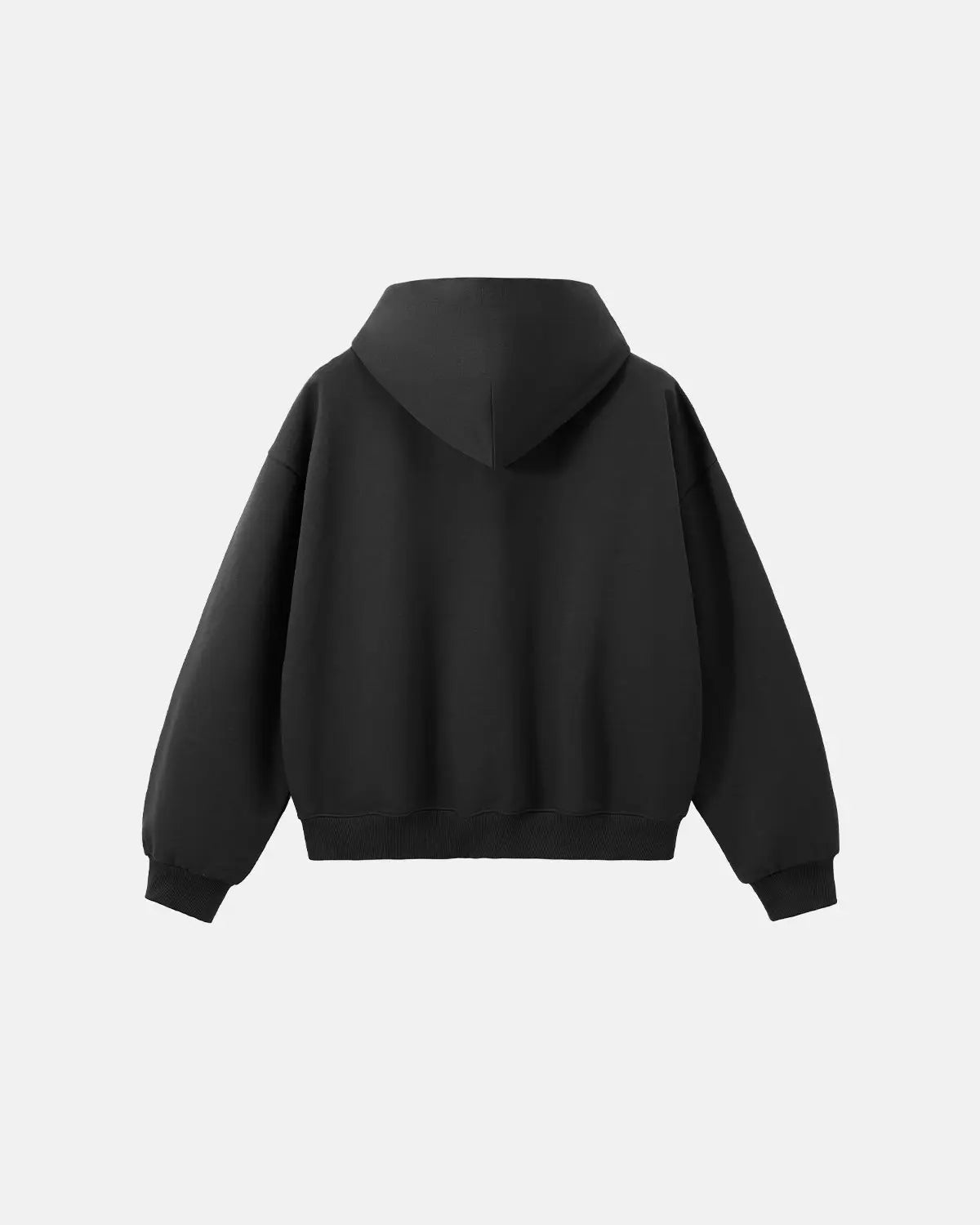 Flation French Terry zip-up hoodie showing a casual fit with a hood and front zipper, soft fabric and streetwear style.