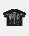 Pink X-Ray Skeleton Boxy T-Shirt by INFLATION, featuring a bold skeleton print on a relaxed, boxy fit shirt.