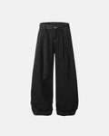 Raw baggy jeans with contrast stitching from Flation Streetwear, featuring a relaxed fit and distressed details.