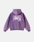 Ghost acid wash zip-up hoodie by Flation Streetwear, featuring a faded, vintage-inspired design with a front zipper and hood.
