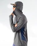 Inflation COOLMAX breathable hooded tee featuring a relaxed fit, hood, and stylish streetwear design in neutral tones.