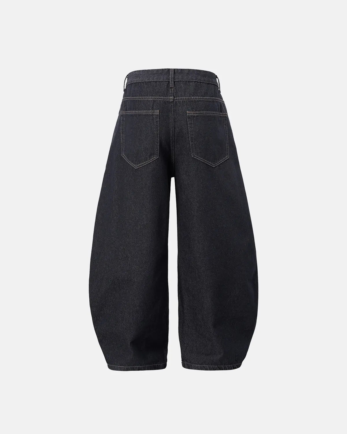 Flation Raw Color Barrel Baggy Jeans, men's casual pants with a relaxed fit and raw edge details, shown in a front view.
