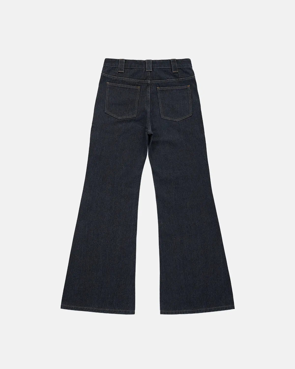 Super Raw Flared Baggy Jeans by Flation featuring a high-waisted, wide-leg design with raw hem and streetwear style.