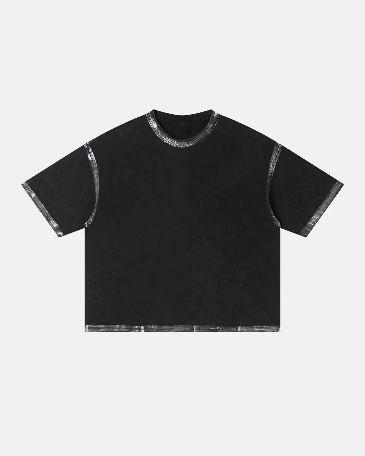 Inflation Streetwear Dirty Wash Heavyweight Boxy T-shirt with a relaxed fit, showcasing distressed fabric and bold design details.