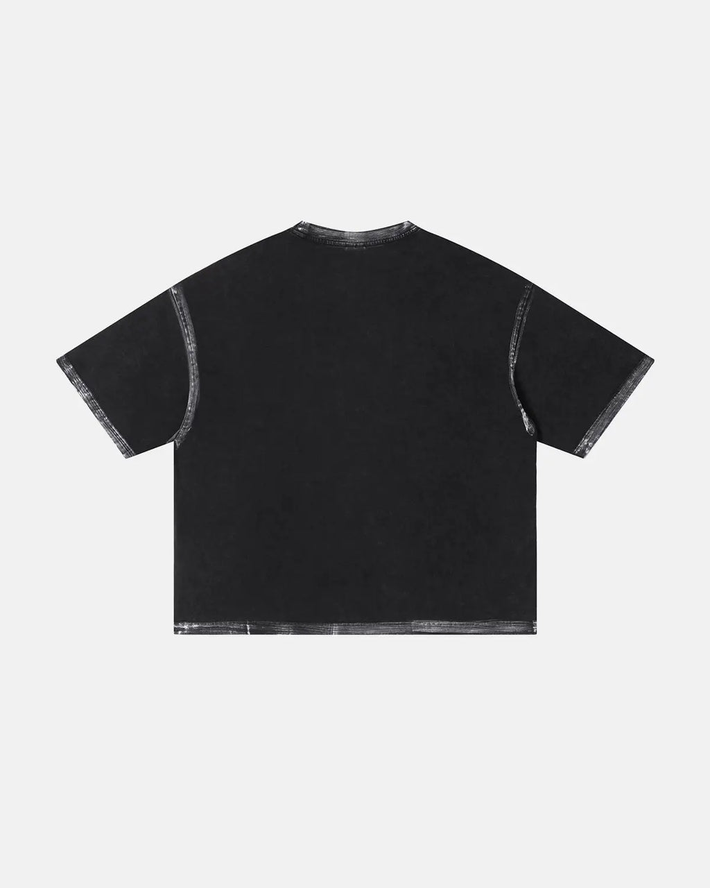 Inflation Streetwear distressed painted graphic boxy T-shirt, casual fit with bold design and urban style, front view.