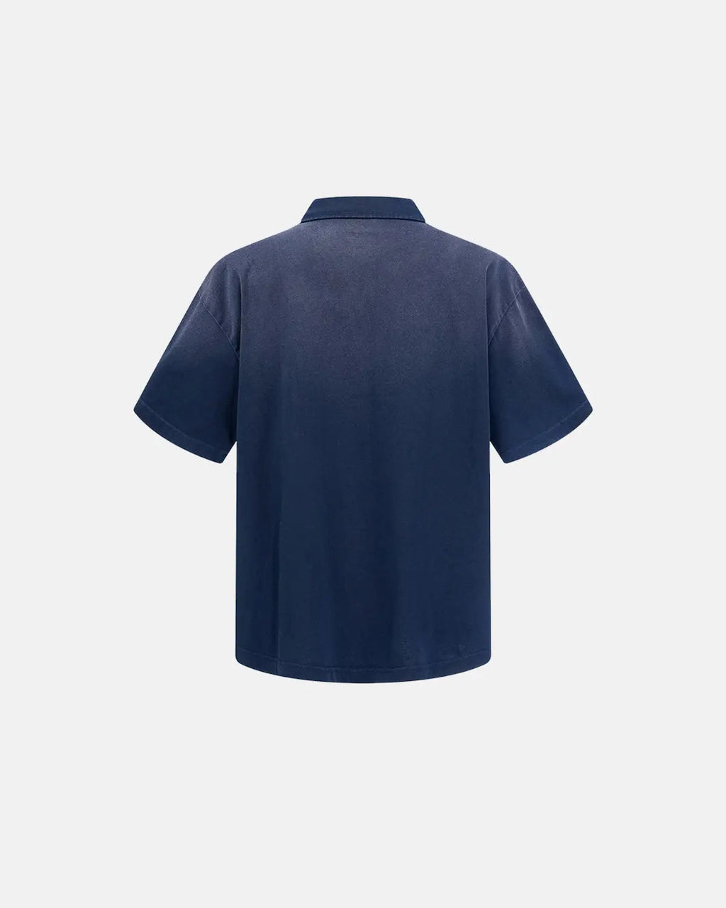 Distressed washed polo shirt by INFLATION with ripped details and vintage style, casual streetwear look.